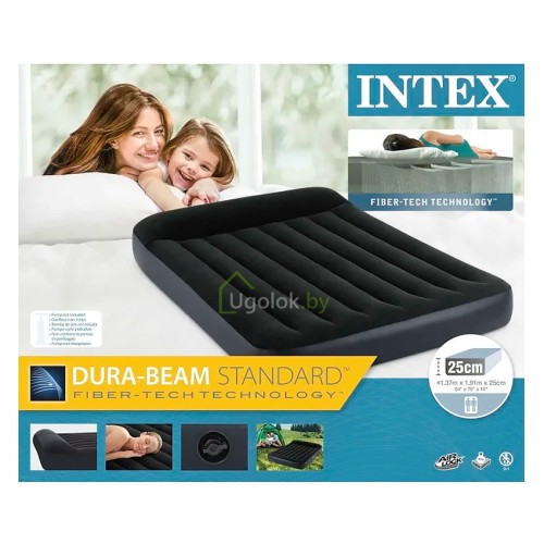 Матрас надувной с подголовником Intex Pillow Rest Classic, 191*137*25 см (64142)