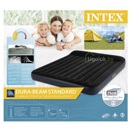 Матрас надувной с подголовником Intex Pillow Rest Classic, 203*183*25 см (64144) Матрас надувной с подголовником Intex Pillow Rest Classic, 203*183*25 см (64144)