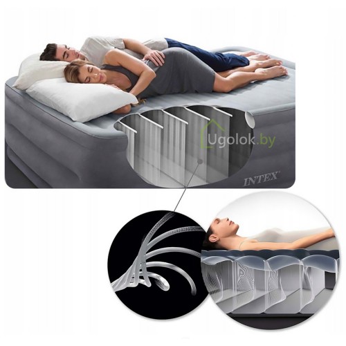 Матрас самонадувной с подголовником Intex Pillow Rest Classic, 191*137*25 см (64148NP)
