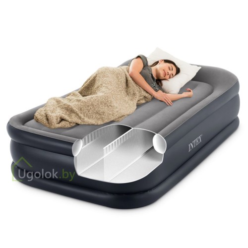 Кровать самонадувная с подголовником Intex Deluxe Pillow Rest, 191*99*42 см (64132)