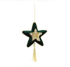 Елочное украшение «Звезда с кисточкой», 20*14 см (зеленый, 688211433)