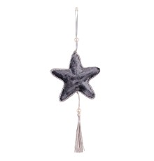 Елочное украшение «Звезда с кисточкой», 20*11 см (серый, 211-0801F)