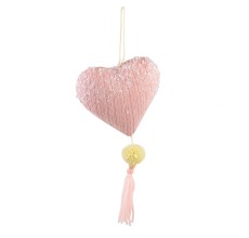 Елочное украшение «Сердце с кисточкой», 20*11 см (розовый, 688220375A11)