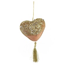 Елочное украшение «Сердце с кисточкой», 20*11 см  (коричневое, 688222047)