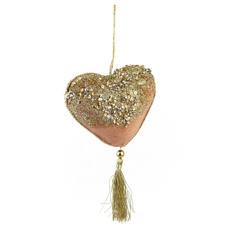 Елочное украшение «Сердце с кисточкой», 20*11 см  (коричневое, 688222047)