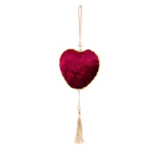 Елочное украшение «Сердце с кисточкой», 20*8 см (красное, 211-0800D)