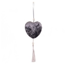 Елочное украшение «Сердце с кисточкой», 20*8 см (серое, 211-0800F)