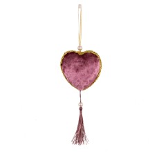 Елочное украшение «Сердце с кисточкой», 20*8 см (сиреневое, 211-0800C)