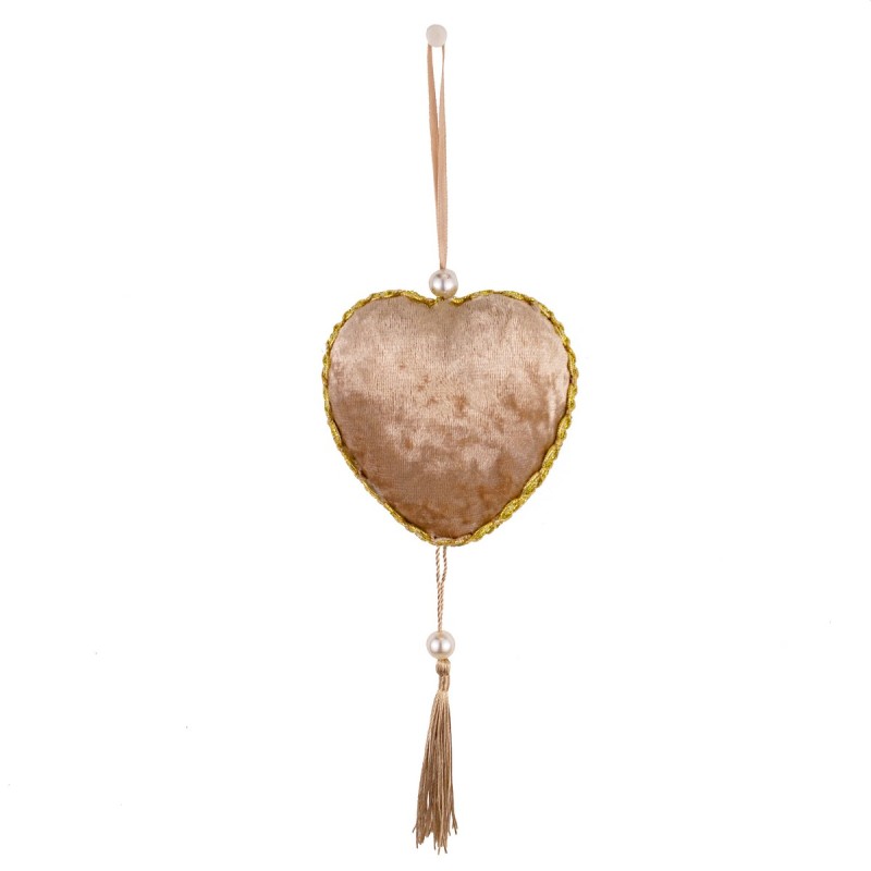 Елочное украшение «Сердце с кисточкой», 20*8 см (шампань, 211-0800E)