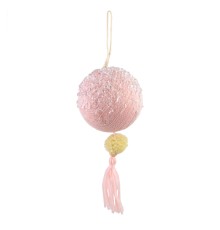 Елочное украшение «Шар с кисточкой», 8 см (розовый, 688220391)