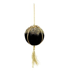 Елочное украшение «Шар с кисточкой», 8 см (черный, 688211346)