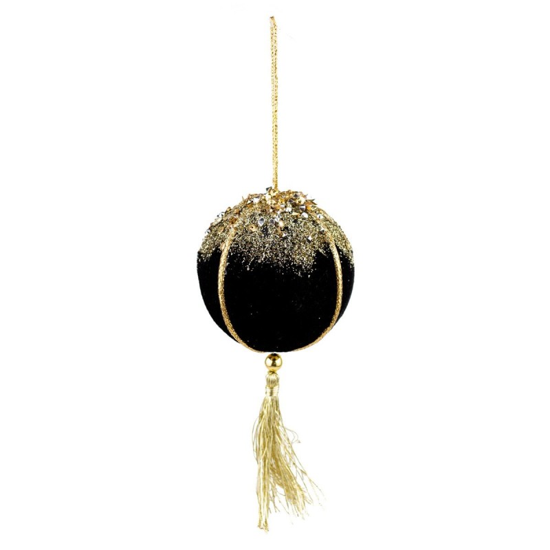Елочное украшение «Шар с кисточкой», 8 см (черный, 688211346)