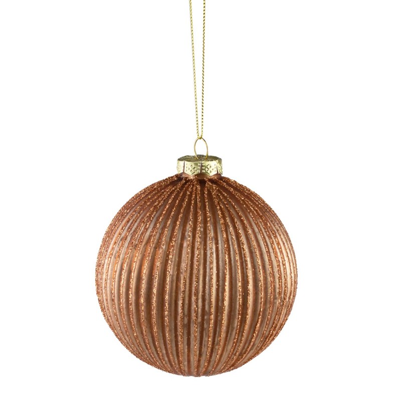 Стеклянный елочный шар, 10 см (бронзовый, EBE242449-10)