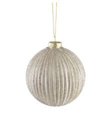 Стеклянный елочный шар, 10 см (шампань, EBE241854)