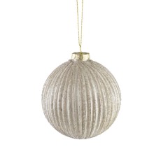 Стеклянный елочный шар, 8 см (шампань, EBE241855)