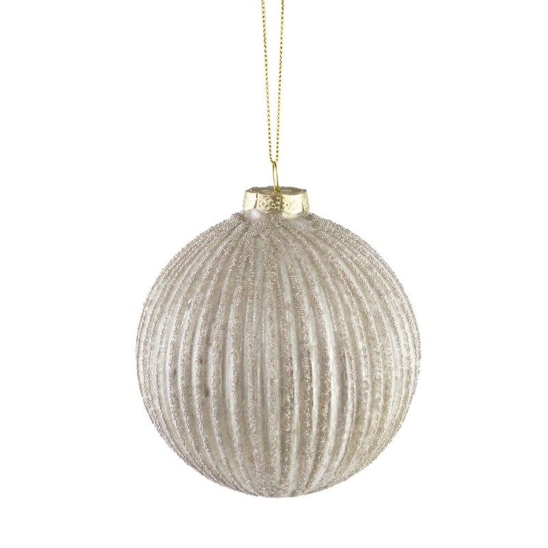 Стеклянный елочный шар, 8 см (шампань, EBE241855)