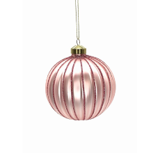 Елочная игрушка шар Шелк стекло 10 см 22-100 розовый