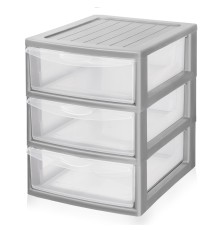 Органайзер "Mini Box"  3х-секционный прозрачный серый