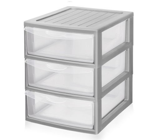 Органайзер "Mini Box"  3х-секционный прозрачный серый