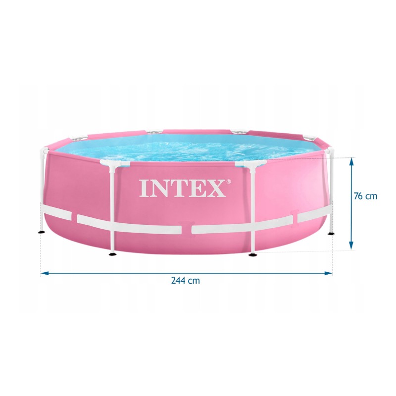 Бассейн каркасный Intex Metal Frame 244x76 см (28290NP) Розовый