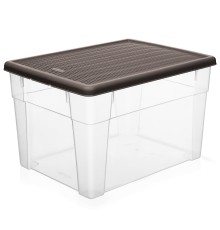 Контейнер для хранения Elegance 20л прозрачный/коричневый