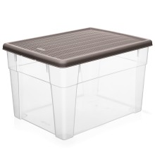 Контейнер для хранения Elegance 20л прозрачный/серо-коричневый