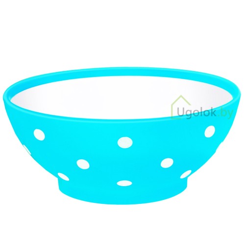 Миска пластмассовая в горошек Twist 1.5 л (голубой)