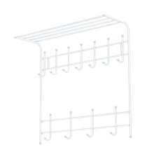 Вешалка с полкой двухъярусная ВПТ11 (матовый белый)