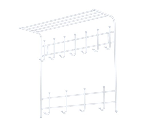 Вешалка с полкой двухъярусная ВПТ11 (матовый белый)