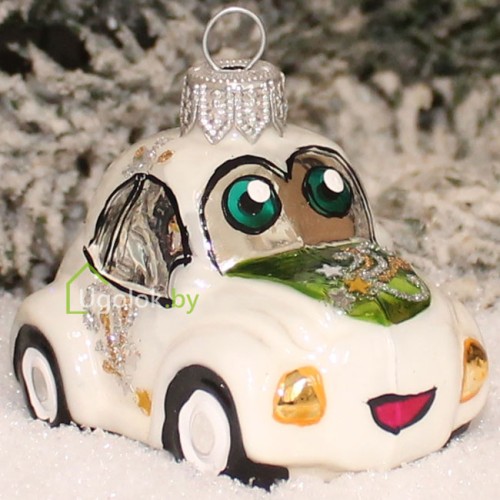 Ёлочная игрушка Машинка белая (ручная работа) Ёлочная игрушка Машинка белая (ручная работа)