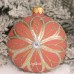 Стеклянный новогодний шар 8 см Д-384 шоколадно-розовый (ручная работа)