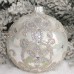 Шар ёлочный 8 см Д-389 белый опал (ручная работа)
