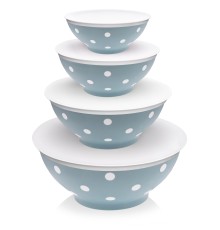 Набор мисок с крышками Twist, серо-голубой