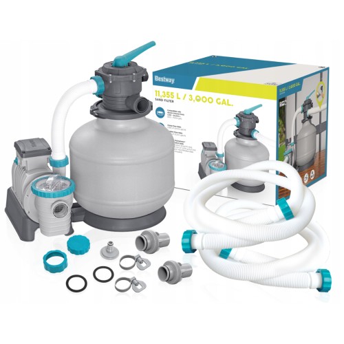 Песочный фильтр-насос Bestway 58486 для бассейнов (11 355 л/ч, бак 48.5 см)