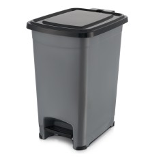 Контейнер для мусора Slim 25 л с педалью (темно-серый/черный)