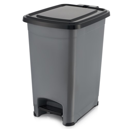Контейнер для мусора Slim 25 л с педалью (темно-серый/черный)