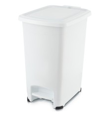 Контейнер для мусора Slim 25 л с педалью (белый)