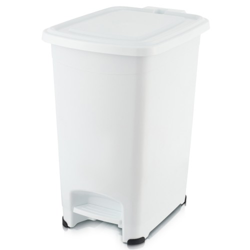 Контейнер для мусора Slim 25 л с педалью (белый)