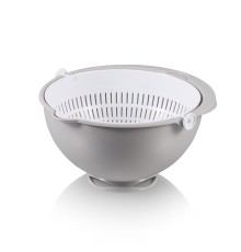 Дуршлаг пластиковый Twist большой (серый/белый)