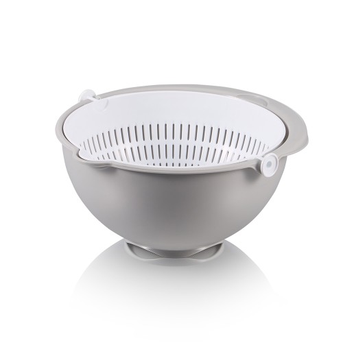 Дуршлаг пластиковый Twist большой (серый/белый)