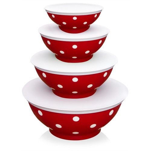 Набор мисок с крышками Twist, красный