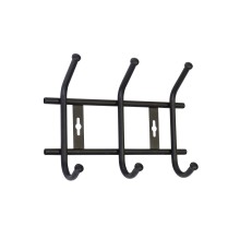 Вешалка настенная с металлическими наконечниками Ника ВНТ3М (черная)