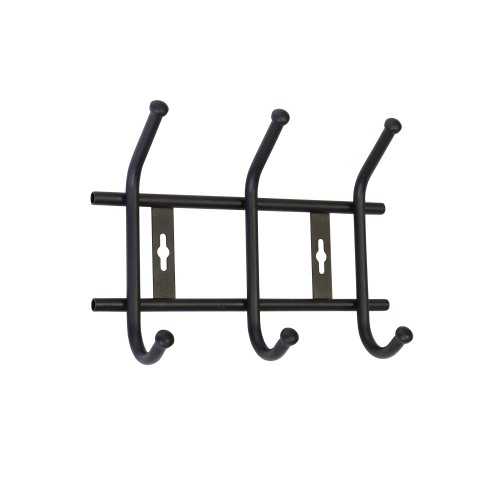 Вешалка настенная с металлическими наконечниками ВНТ3М, черная