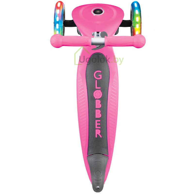 Самокат со светящимися колёсами Globber Primo Foldable Lights (розовый)