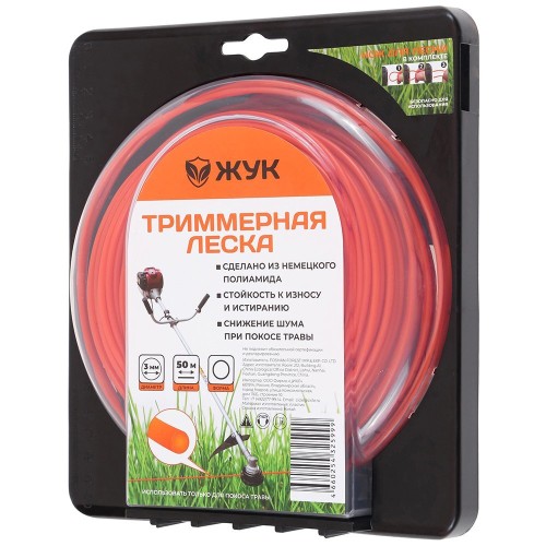 Леска для триммера 50 м Жук 3 мм (квадрат)