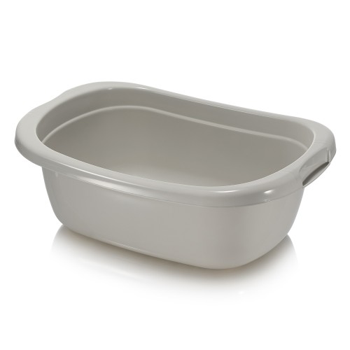 Таз пластиковый "Лагуна" прямоугольный 32л, светло-серый