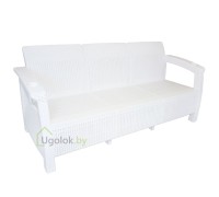 Диван Ротанг 3-местный 188x70x79 см (белый)
