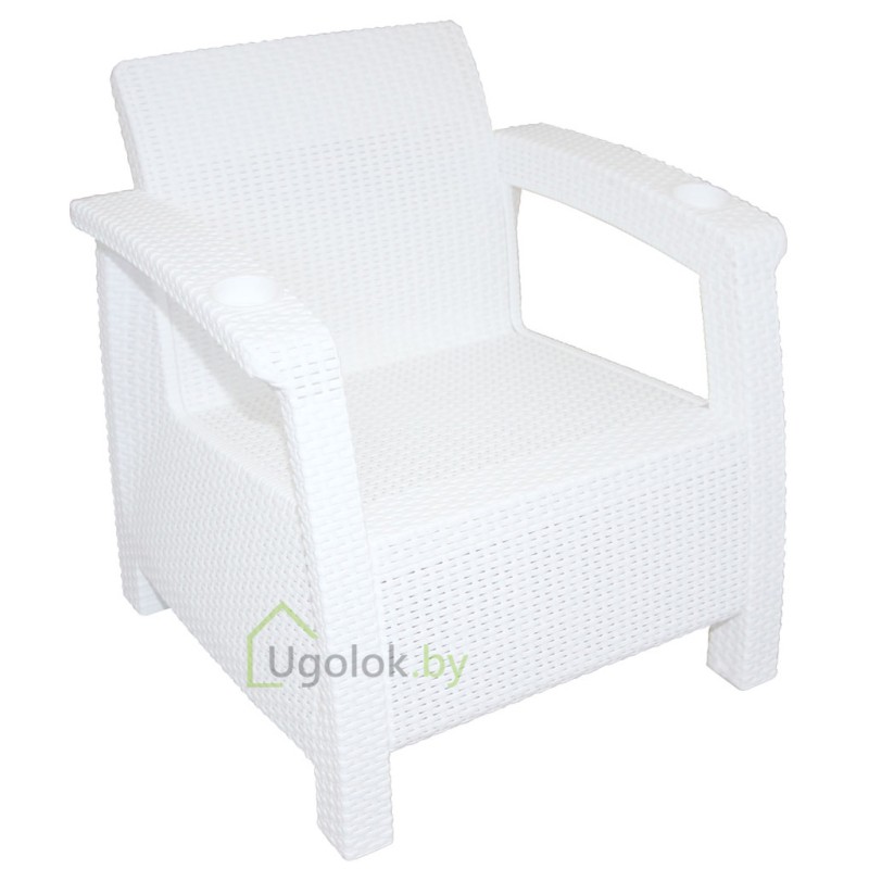 Кресло Ротанг 73x70x79 см без подушек (белое)