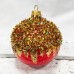 Стеклянный новогодний шар 8 см Д-215 красный опал (ручная работа)