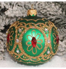 Новогодний шар 8 см Д-192 бутылочный матовый (ручная работа)